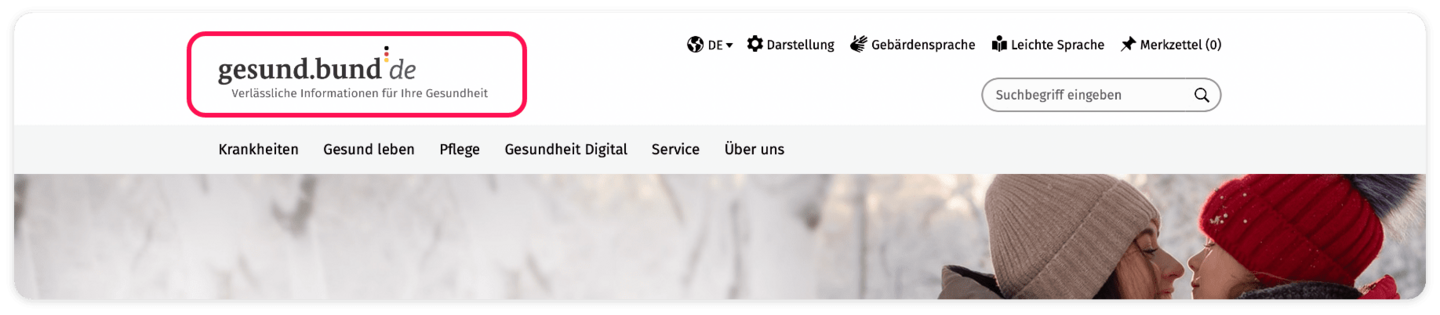 Screenshot Logo gesund.bund.de Screenshot des Logos gesund.bund.de.